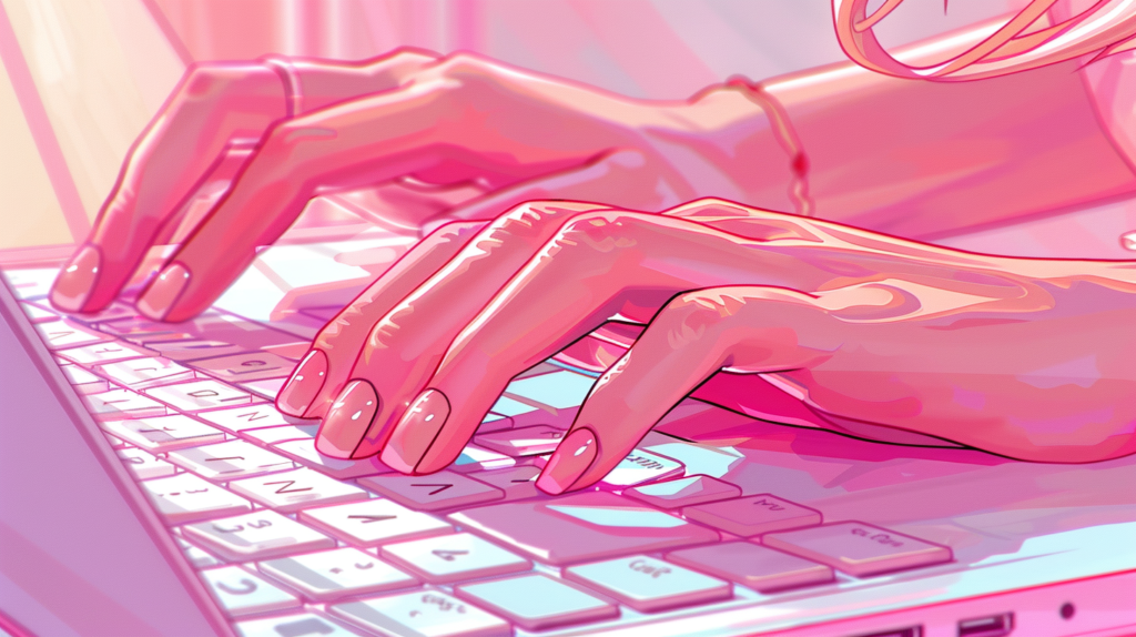 PCを打つ手元